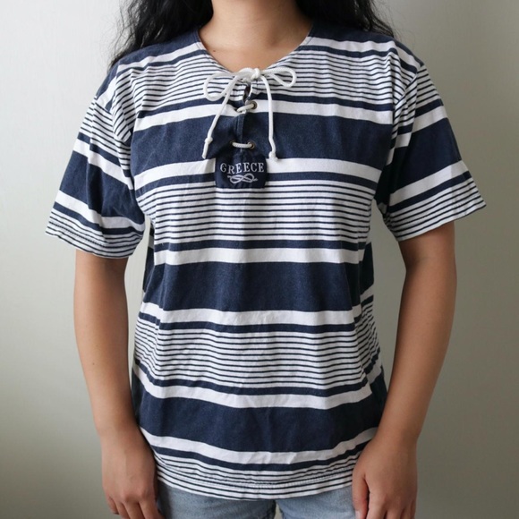 Vintage Greece striped shirt - Picture 2 of 4